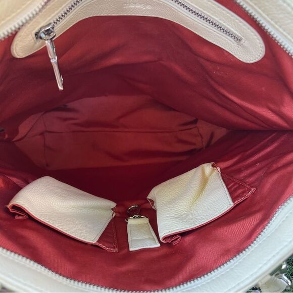 Treesje Orange Woven Leather Cream Tassel Large Organizer AWO-3032 Tote Bag - Picture 8 of 16